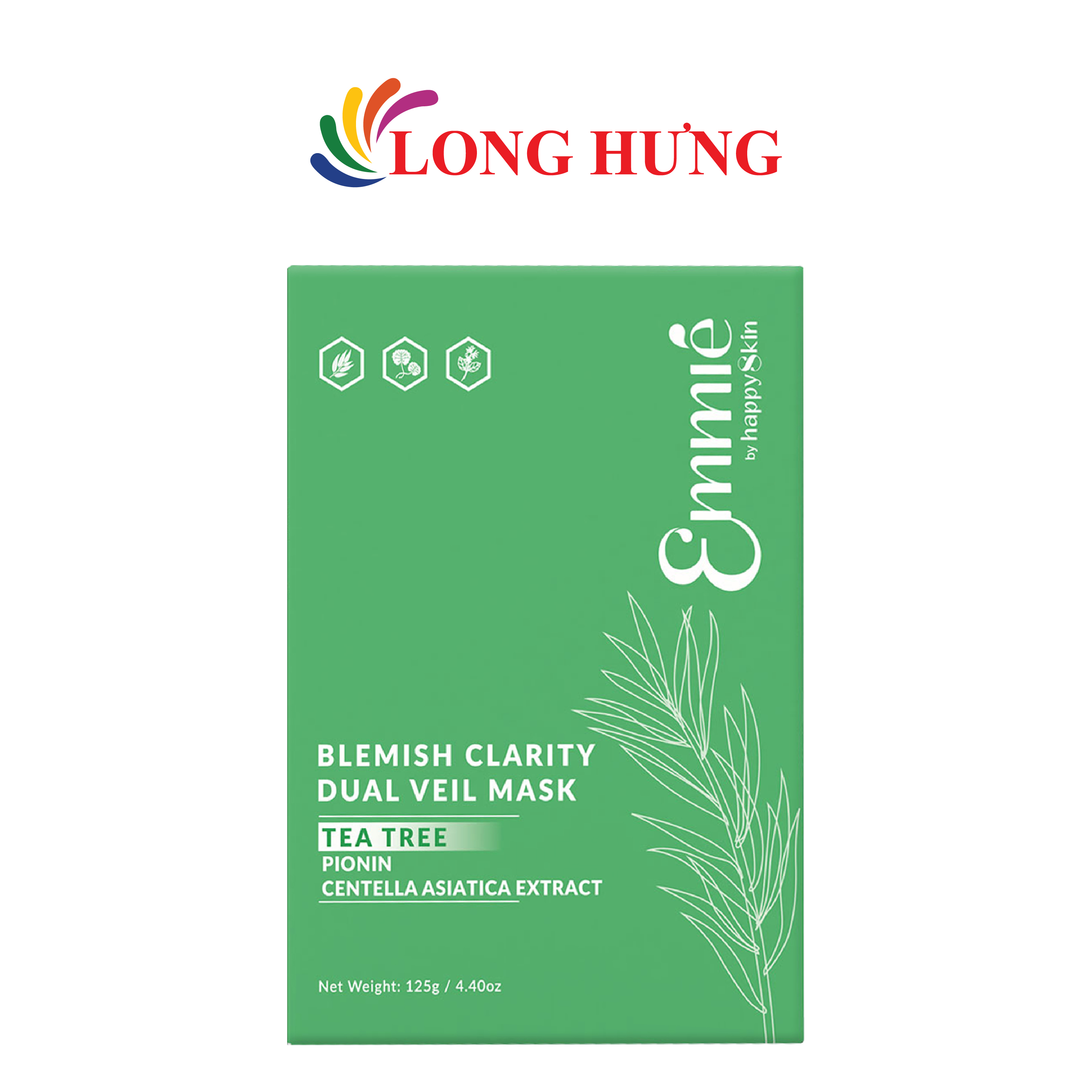 Mặt nạ tràm trà Emmié By Happyskin Tea Tree + Centella Asiatica Extract (5 miếng) - Hàng chính hãng