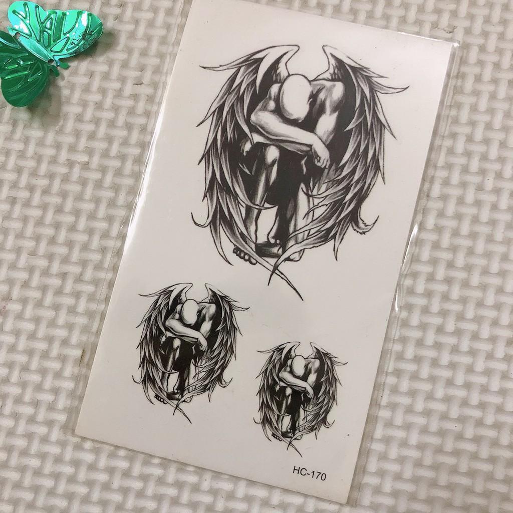 Hình xăm dán noel tattoo giáng sinh cánh và thiên thần 10x6cm