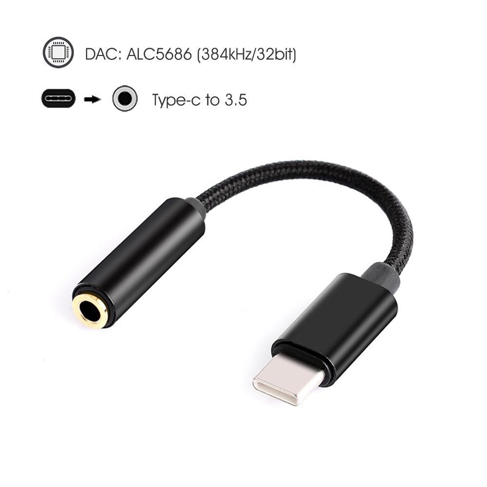 Cáp Chuyển Đổi Âm Thanh Type-C Sang 3.5mm Mạ Vàng / Bạc Cho Máy Tính Bảng Android