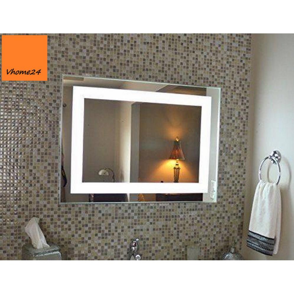 GƯƠNG VỆ SINH ĐÈN LED CHỮ NHẬT KHÔNG VIỀN GLE104
