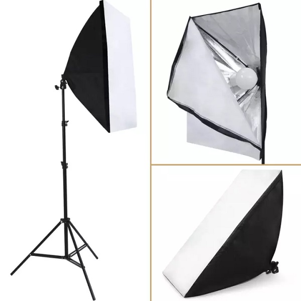 Bộ đèn studio XT5A có remote - Kèm Softbox 50x70cm, chân đèn 2m, bóng led Bulb 150W - Kit Studio công suất cao, nhiệt độ sáng chuẩn 5500K, đổi được 3 màu đèn - Chuyên dùng quay phim, chụp hình studio, livestream - Gấp gọn, di chuyển, lắp đặt dễ dàng