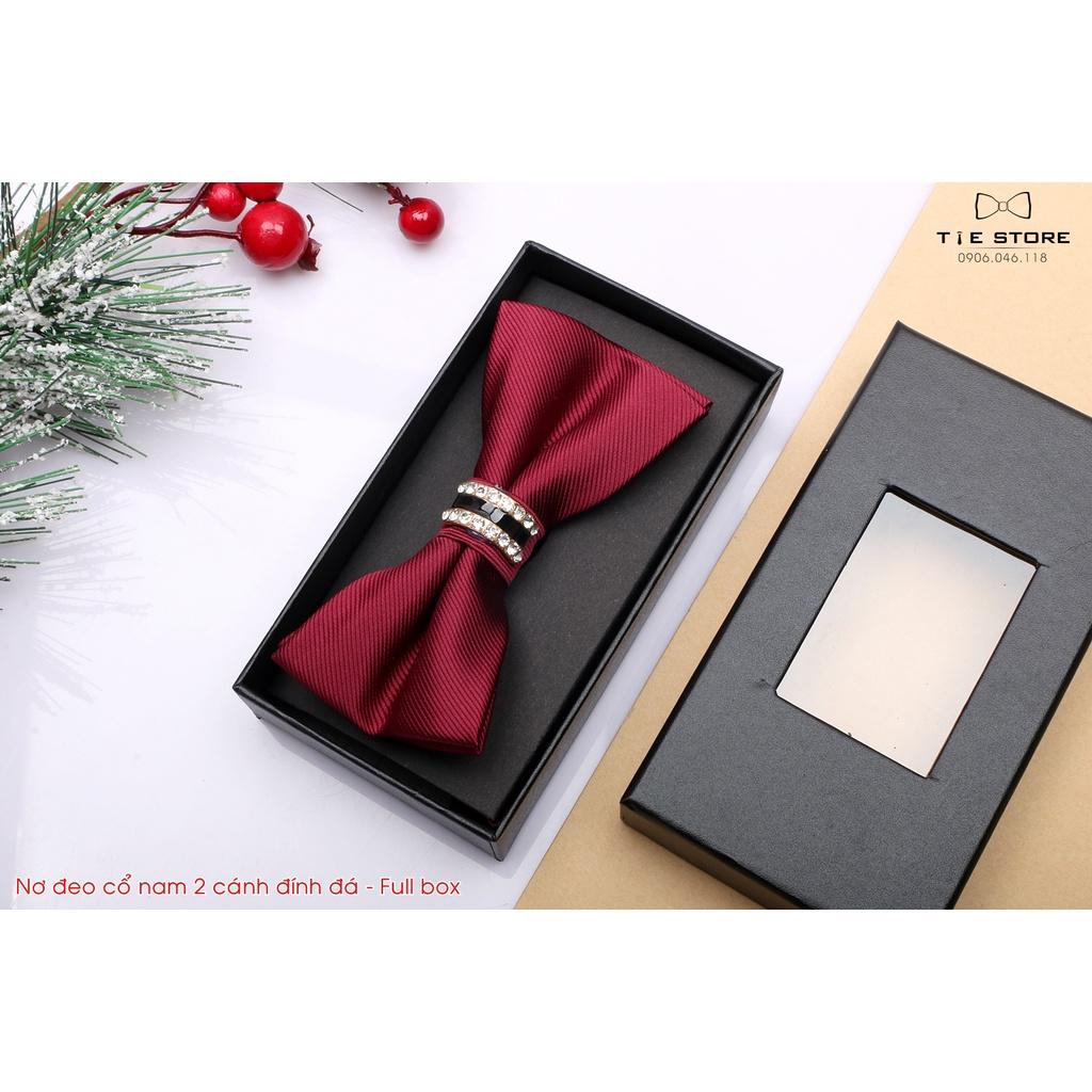 Nơ đeo cổ nam Chú rể - Nơ bướm 2 cánh đính đá cao cấp Full box, nhiều mẫu