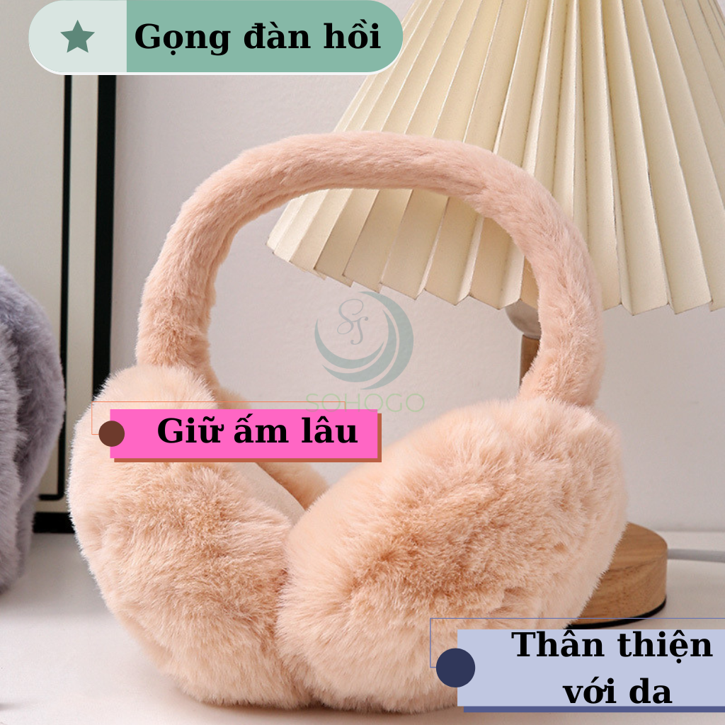 Bịt tai giữ ấm chống lạnh thời trang-Bịt tai giữ ấm chống lạnh thời trang-Chụp tai bông lông siêu dễ thương