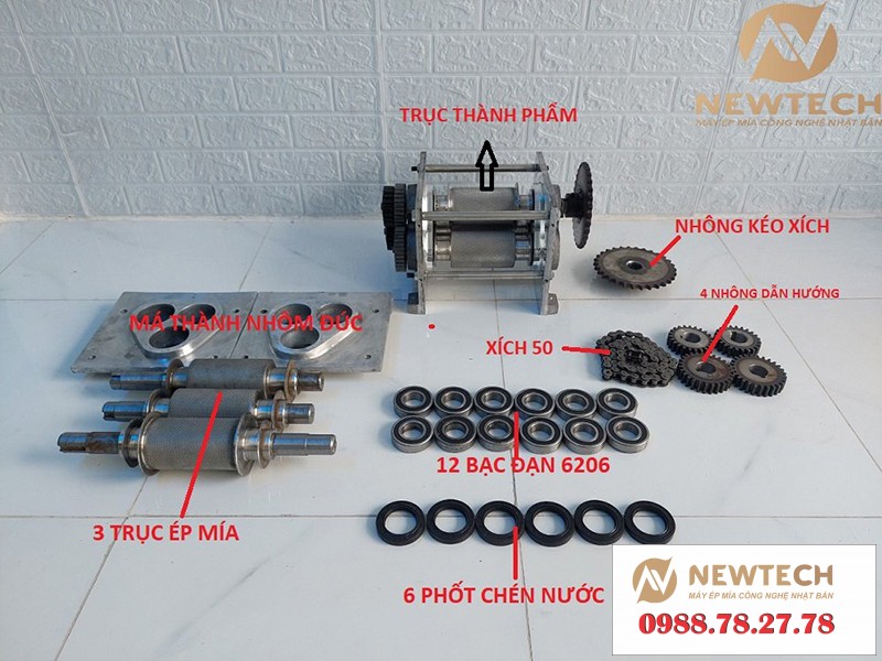 Máy ép mía tạo bọt liền bàn không tủ kính Pronew