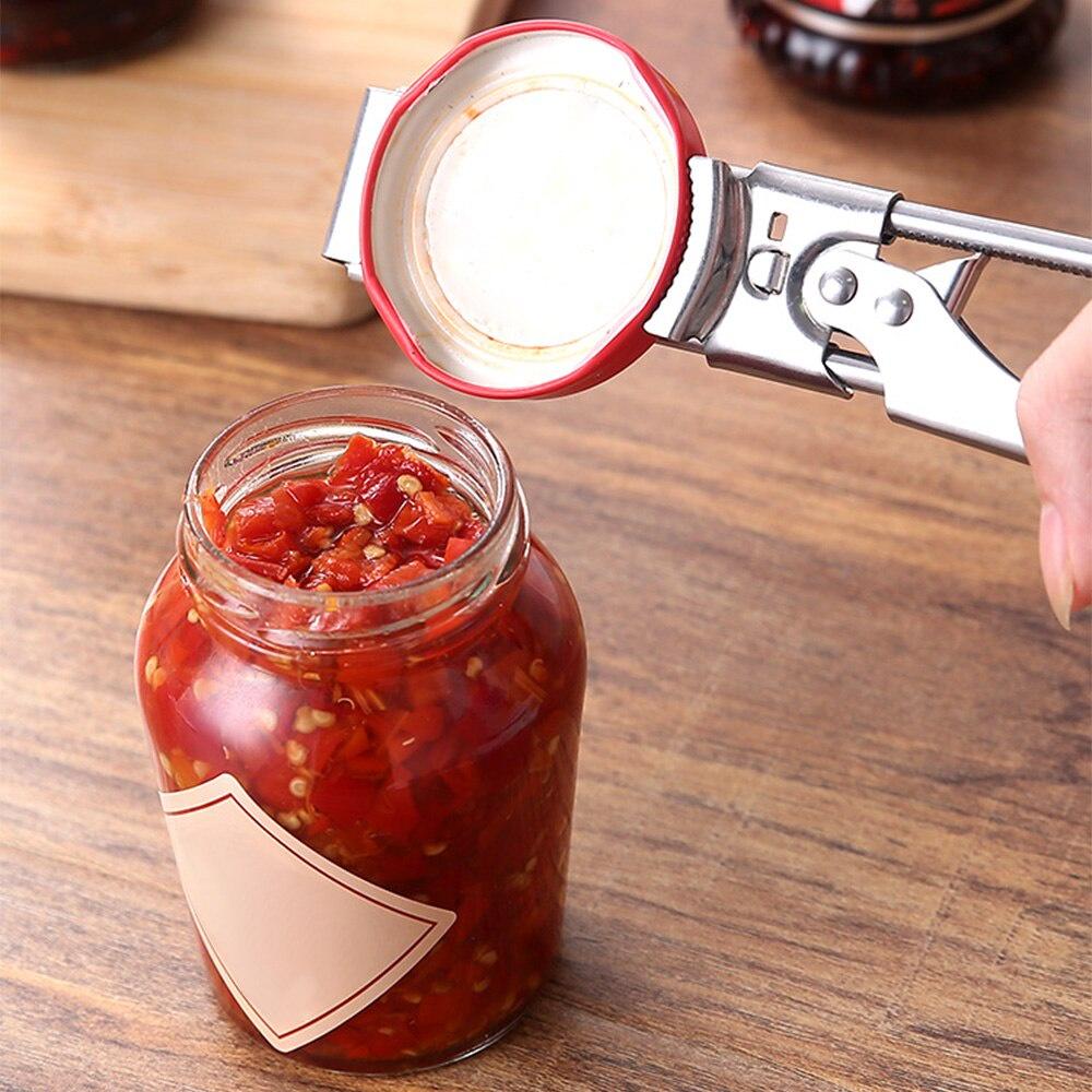 Durable Stainless Steel Adjustable Can Opener Multifunctional Side Cut Manual Jar Bottle Opener Hand Manual Kitchen Bar Tool AA