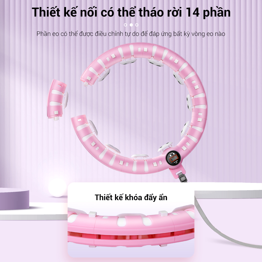 OneTwoFit Vòng Lắc Eo Thông Minh Có Đếm Tự Động Giảm Mỡ Bụng Hula Hoop ​Massage Giảm Cân Hula Hoops