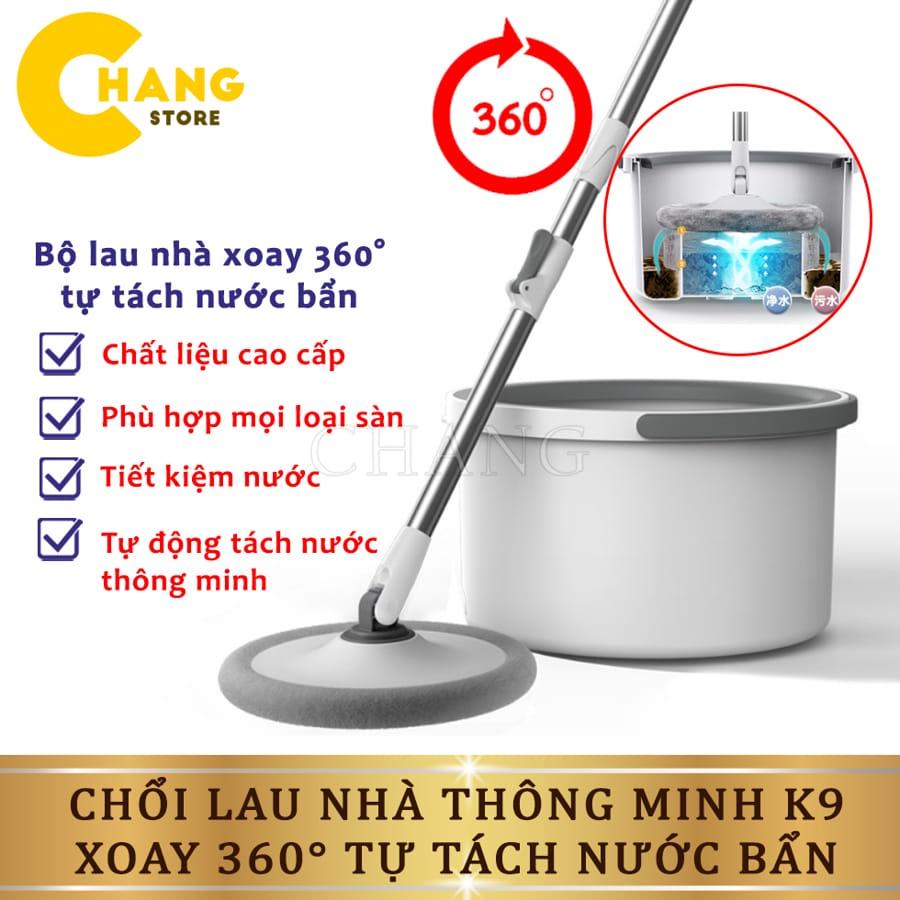 Chổi Lau Nhà Thông Minh K9, Cây Lau Nhà Tách Nước Bẩn Tự Vắt Xoay 360 Độ Lau Sạch Mọi Ngóc Ngách