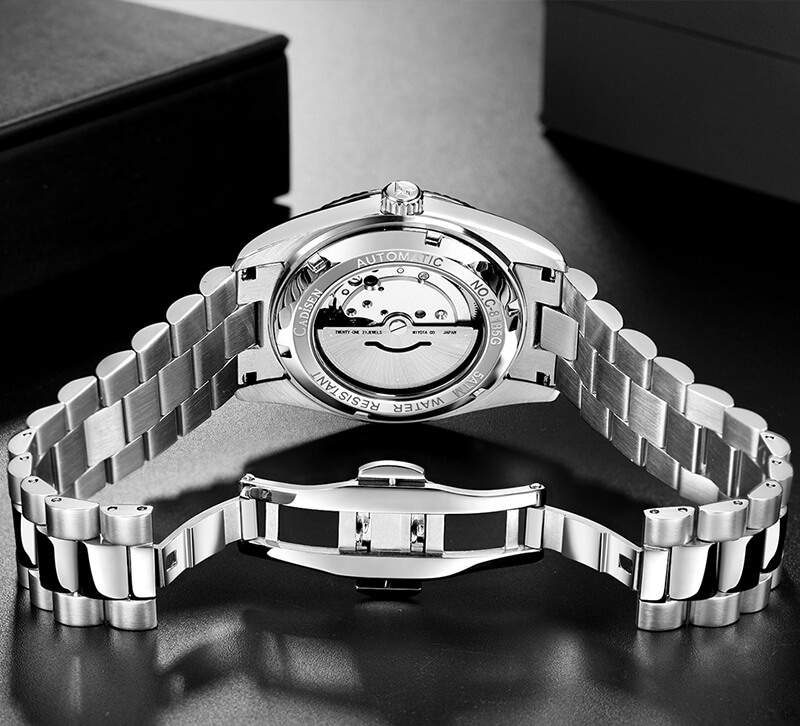 Đồng Hồ Nam Cadisen C8185M6 Chính Hãng Full Box Chống Nước Kính Chống Xước Dây Thép BH 2 Năm Máy Cơ