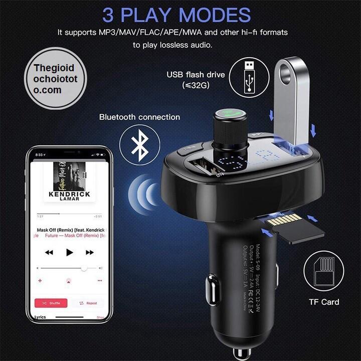 Tẩu nghe nhạc trên ô tô, xe hơi Bluetooth V4.2 thương hiệu Baseus CCALL-TM01 - Hàng Chính Hãng