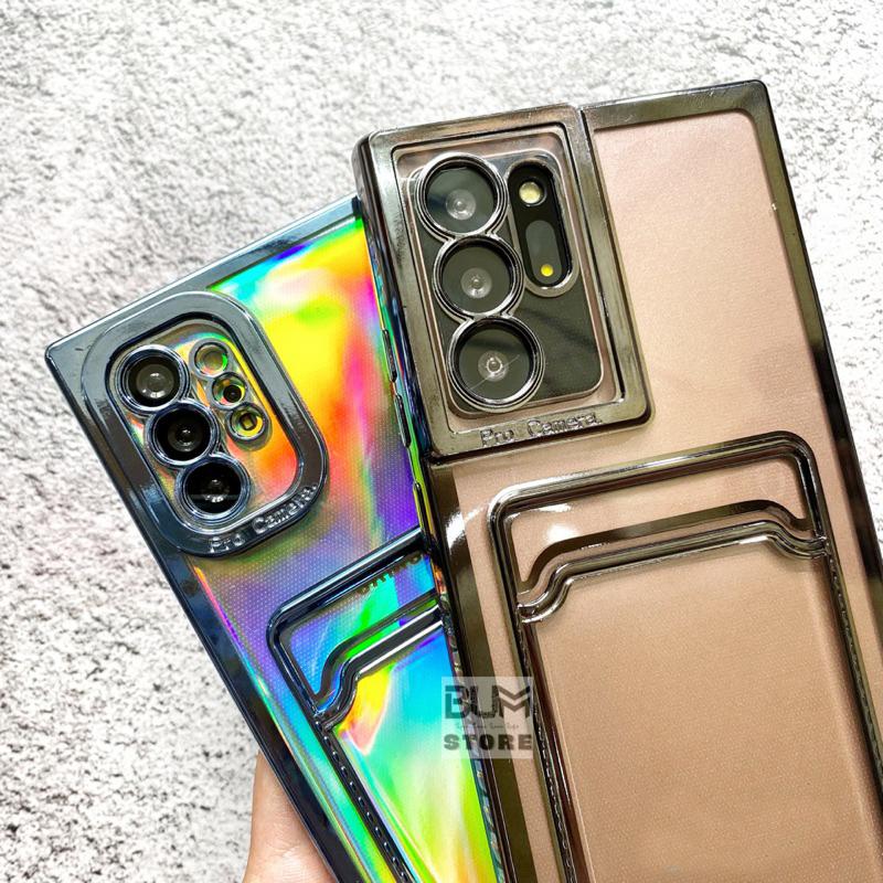 Ốp Lưng Cho Samsung S23 Ultra / S23 PLus / S22 Ultra / Note 20 Ultra / Note 20 / Note 10 Plus Trong Suốt Có Ngăn Giữ Thẻ