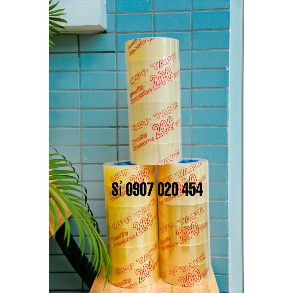Băng keo opp trong/đục dán thùng siêu dính siêu rẻ 200y/2kg/ 1 cây 6 cuộn