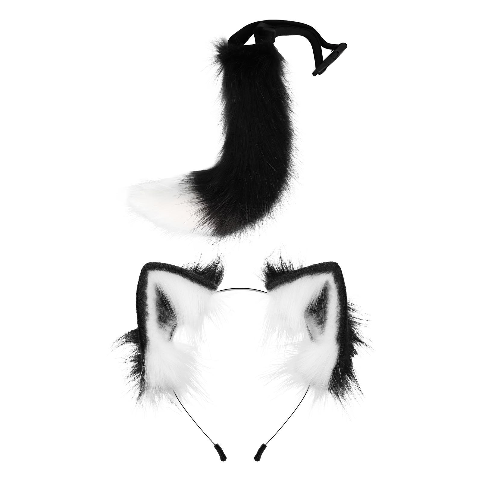 Ears and Tail Headdress Costume Accessories Lolita Cosplay Cat Ear Faux Gifts Ears Hair Clip Hair Hoop for Dance Performance Prom Kids