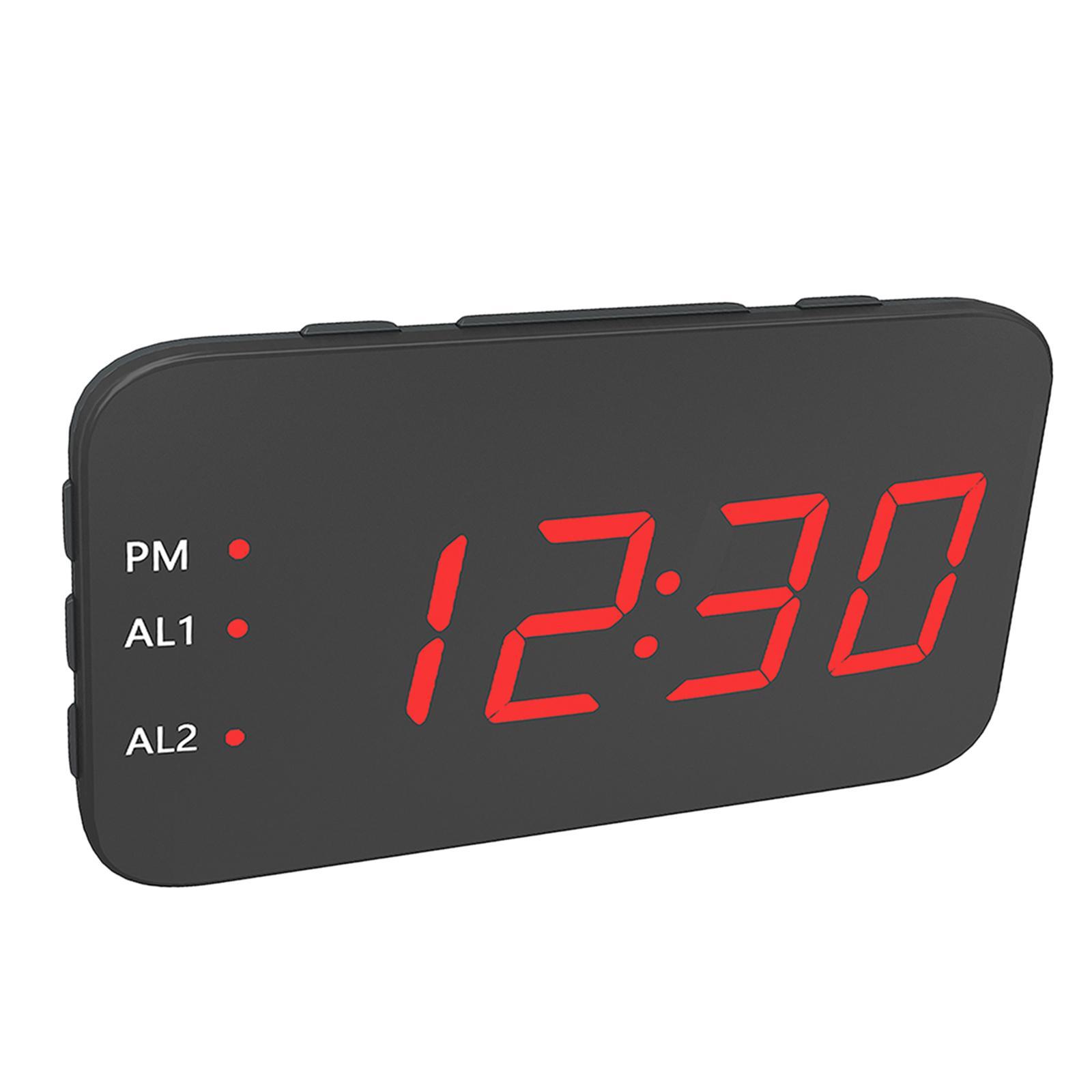 Digital Clock Led LED Display Snooze Desk Temperature Display Red