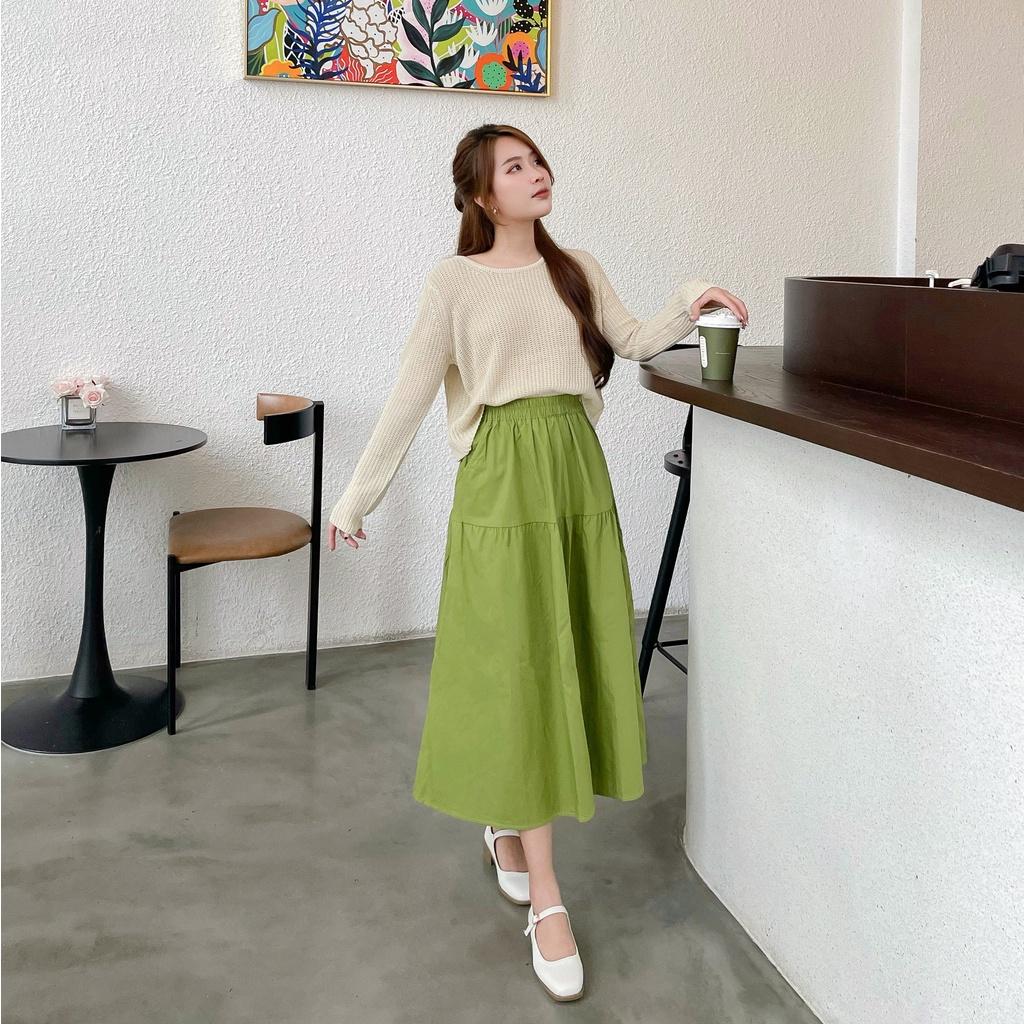 Surichau - Áo cardigan len 4 nút cách điệu dáng lửng phong cách Hàn Quốc freesize