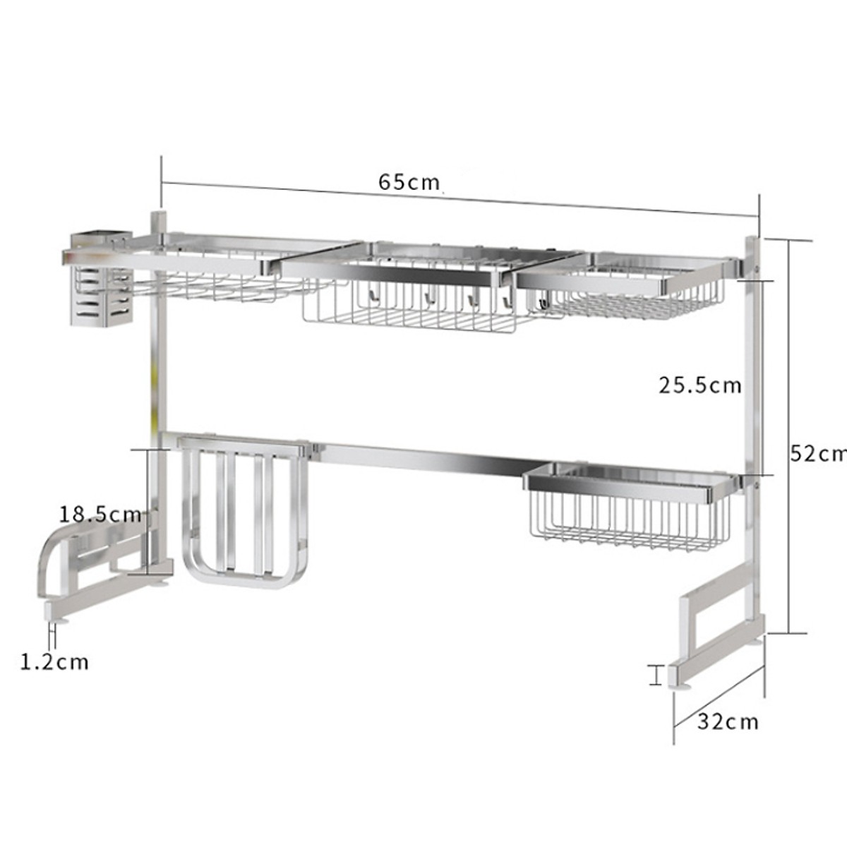 Kệ chén bát trên chậu rửa inox 304