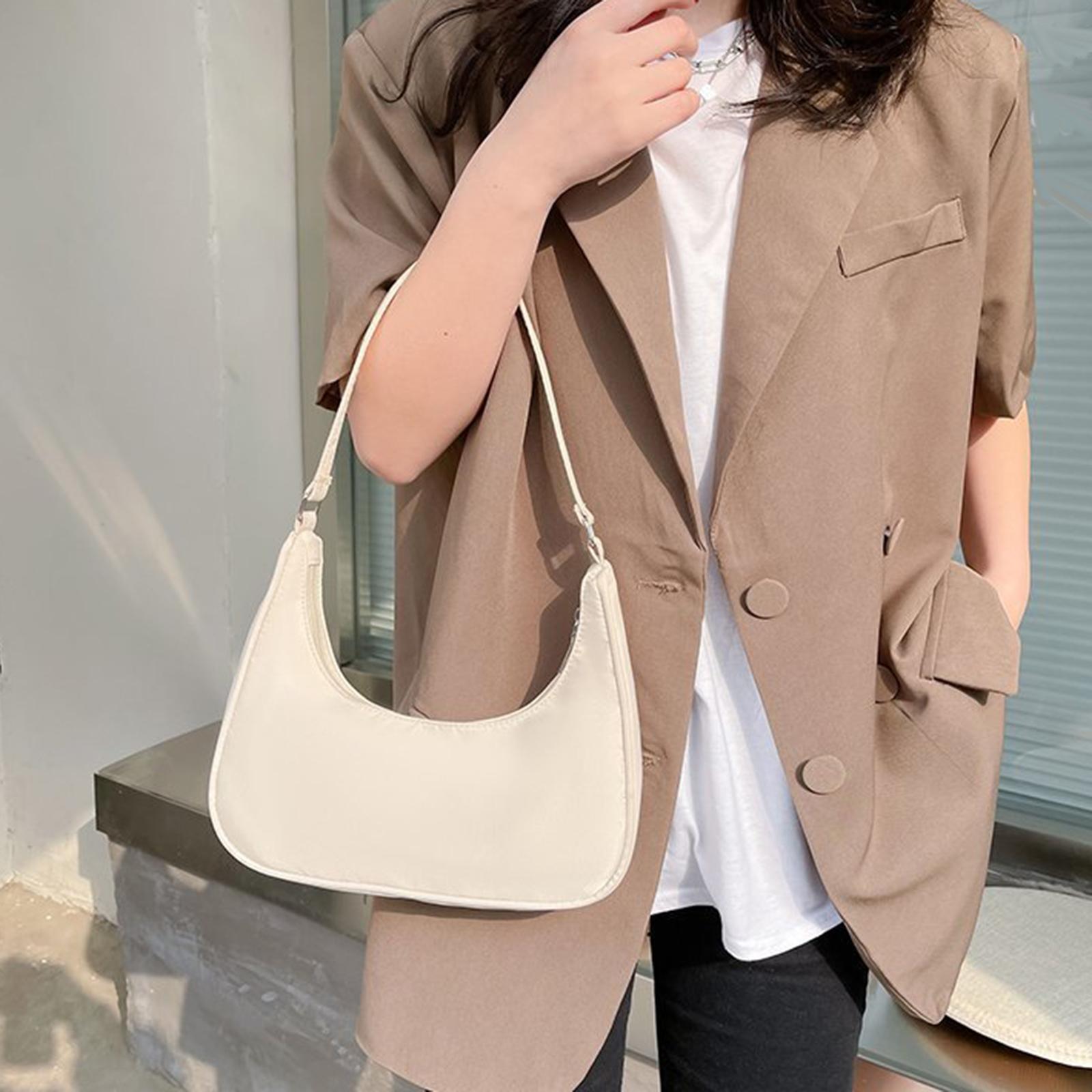 Women Girls Dumpling Bun Beach Underarm Bags Wallet Travel Bag Nylon Shoulder Bag,