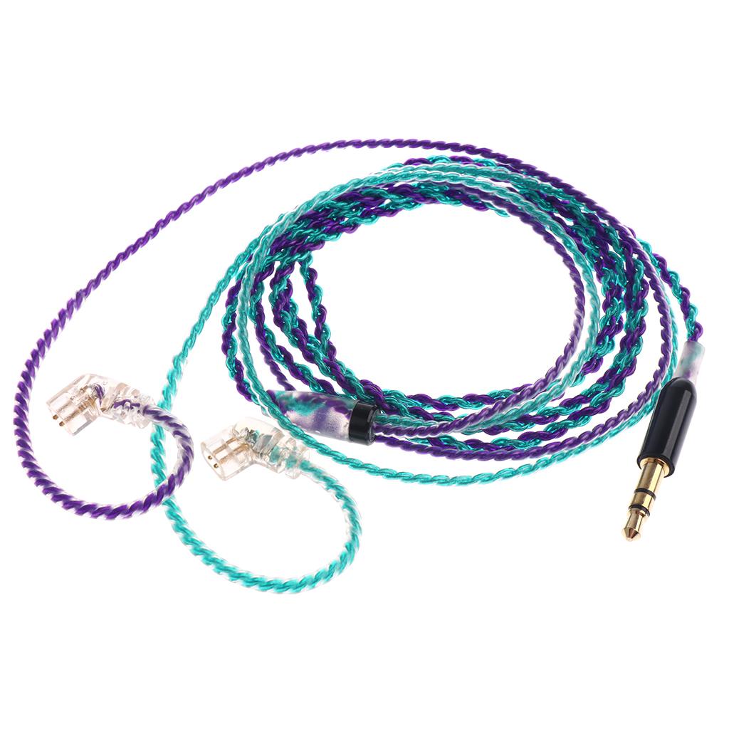 3.5mm Audio Cable Repair Braided Update Cord for Shure Earphone Colorfuls