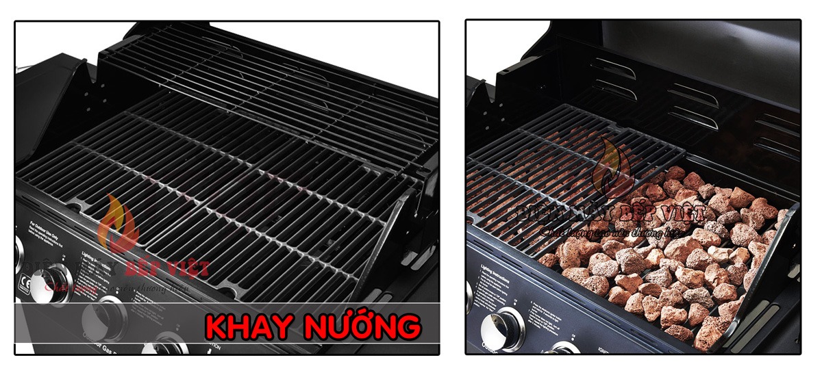 Bếp Nướng Gas Cao Cấp BBQ Grill KS-14075, Bếp Nướng Ngoài Trời, Bếp Nướng Không Khói, Bếp Nướng Sân Vườn