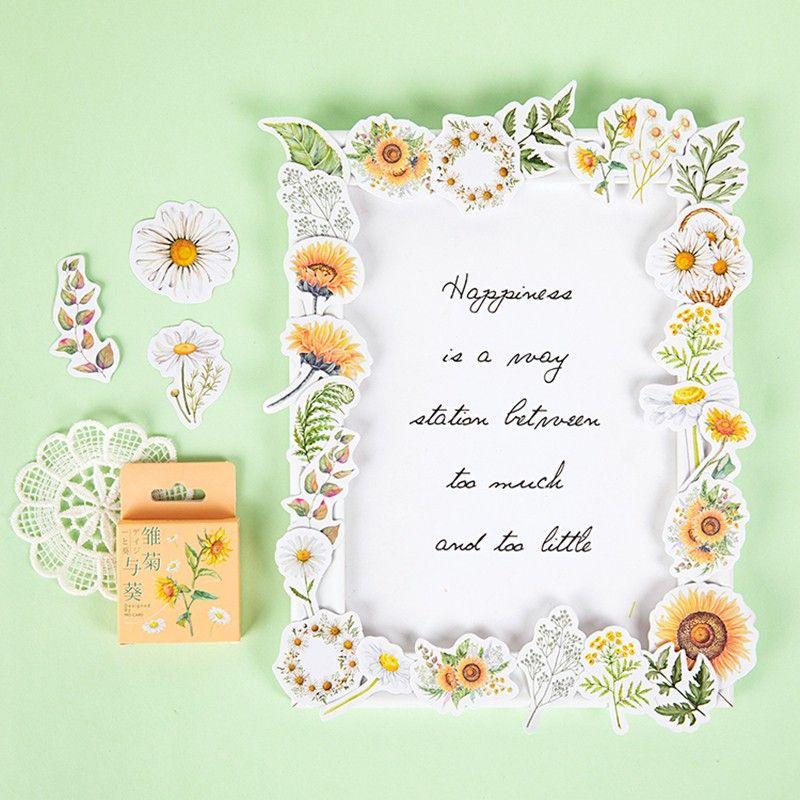 Hộp 46 Sticker chủ đề Hoa hướng dương