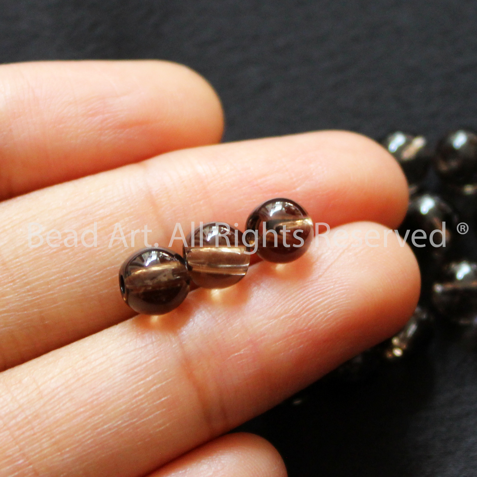 [1 Hạt/3 Hạt] 6MM Đá Thạch Anh Khói Nâu, Smoky Quartz Tự Nhiên, Mệnh Thuỷ, Kim, Đá Phối Vòng Tay Phong Thuỷ, Chuỗi Hạt - Bead Art