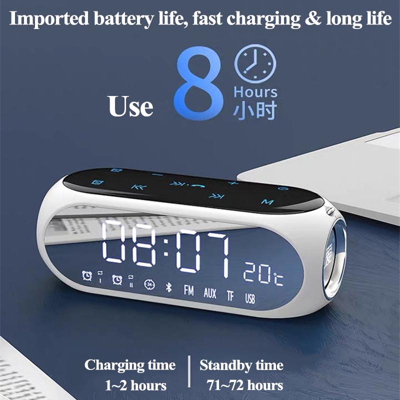 Loa Di Động Bluetooth Cột Không Dây Loa Siêu Trầm Ngoài Trời Cảm Ứng Thông Minh Đôi Màng Hỗ Trợ TF AUX USB Đài FM Soundbar Color: White