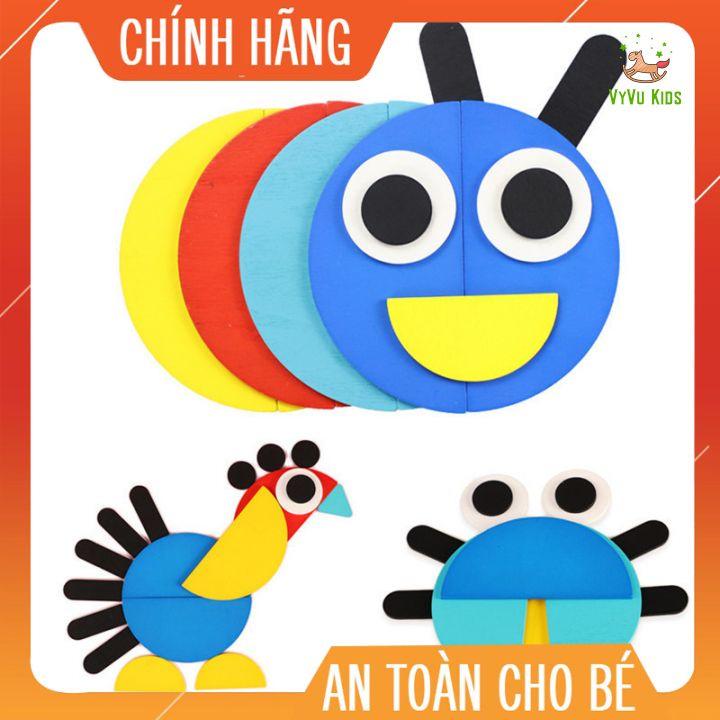 Bộ ghép hình con vật bằng gỗ ĐỒ CHƠI GIÁO DỤC️ giúp trẻ kích thích sáng tạo