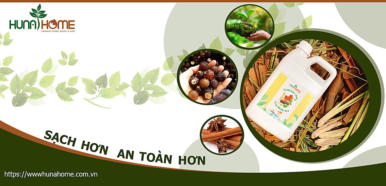 Nước lau sàn enzyme bồ hòn quế Huna'shome chai 1 lít