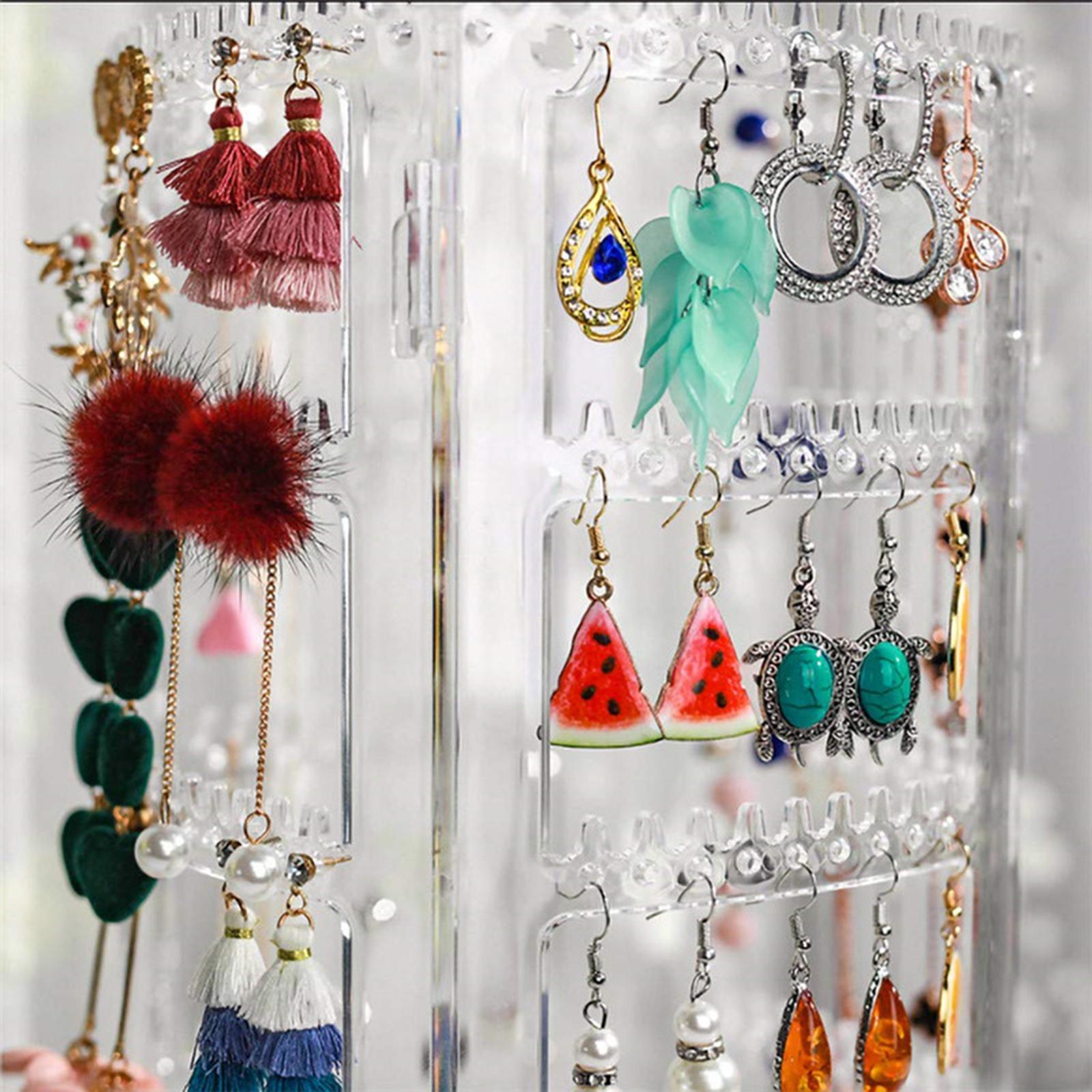 Jewelry Organizer Transparent Earring Display Stand Tier for Necklace