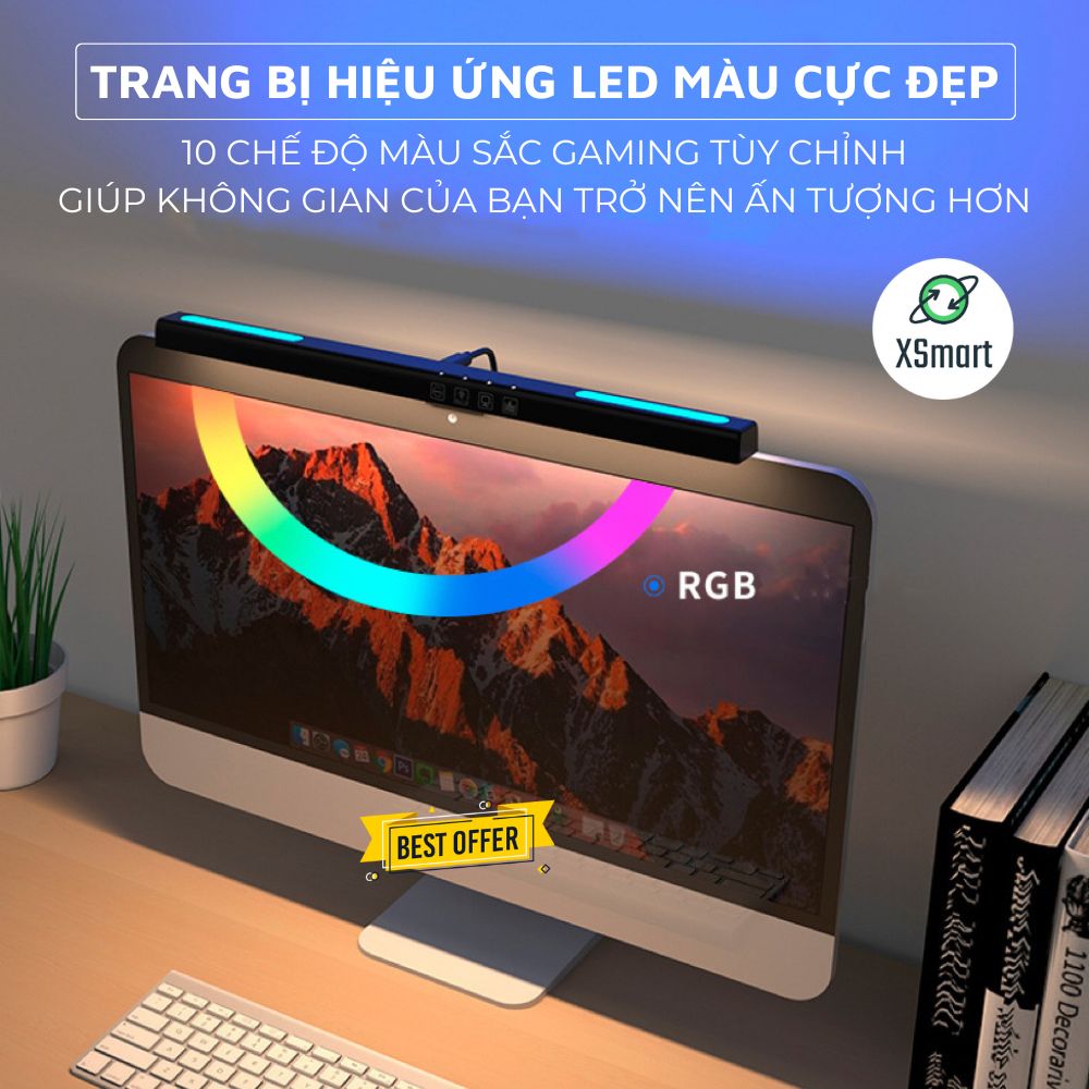 Hình ảnh Đèn Treo Màn Hình T301 Bảo Vệ Mắt Tích Hợp Thêm Đèn Decor Với 10 Độ LED RGB-Hàng Chính Hãng