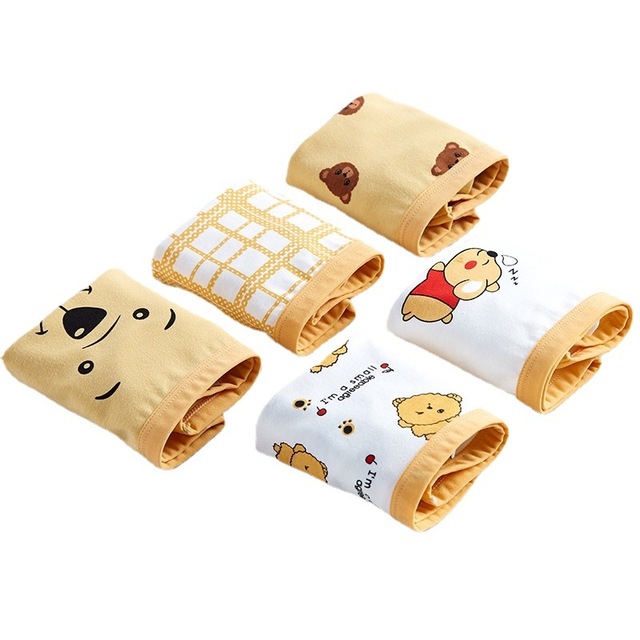 Quần lót bé gái combo 5 chiếc kháng khuẩn 100% Cotton thoáng mát hàng xuất Hàn