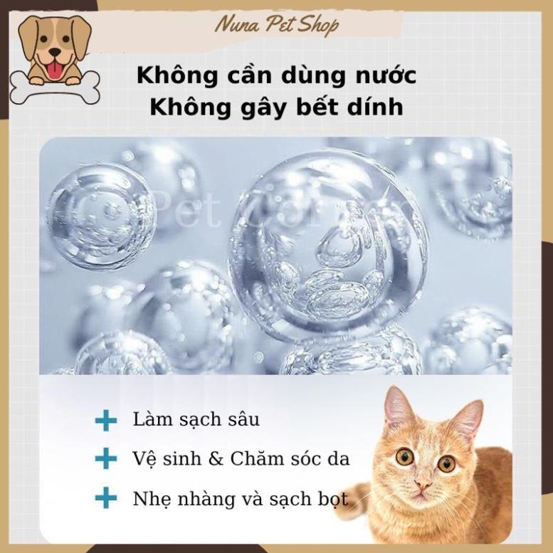 Sữa tắm khô cho chó mèo Borammy dạng bọt giúp khử mùi, diệt khuẩn và dưỡng lông