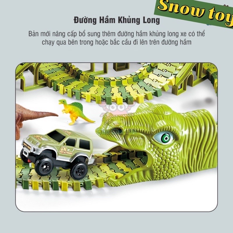 Đồ chơi đường ray công viên khủng long - Đồ chơi ô tô đường ray xe lửa thăm quan công viên kỷ Jura cho bé phát triển