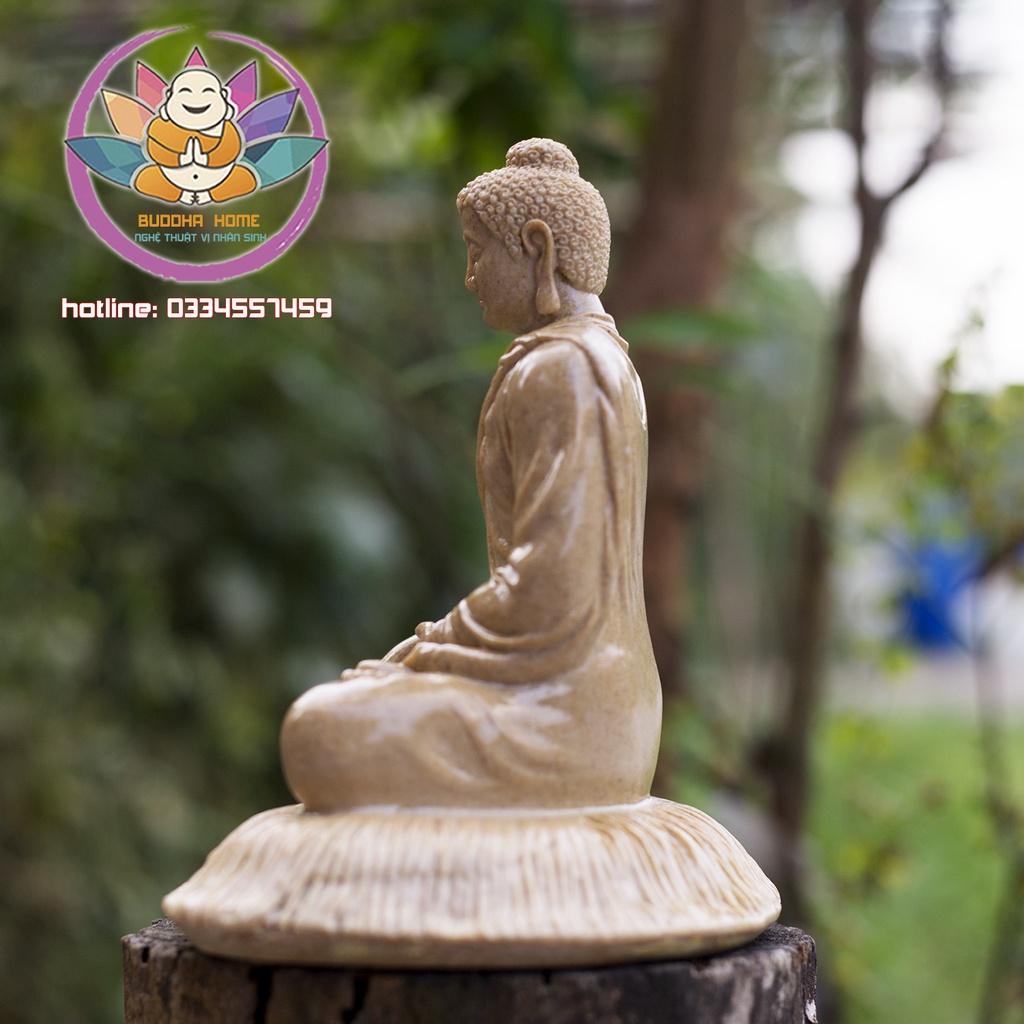 Tôn Tượng Bổn Sư 21 cm đá sỏi vàng phong thủy, thờ cúng, trang trí nhà cửa, bàn trà, hồ thủy sinh