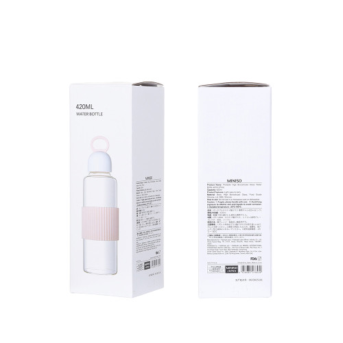 Bình nước thủy tinh Miniso 420ml - Hàng chính hãng