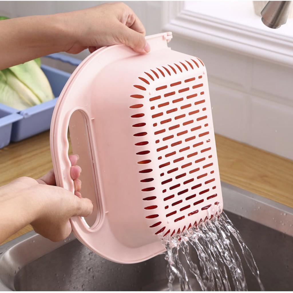 RỔ NHÀ BẾP XẾP GỌN TIỆN LỢI JAPAN PP 2 TRONG 1  - AsiaMart