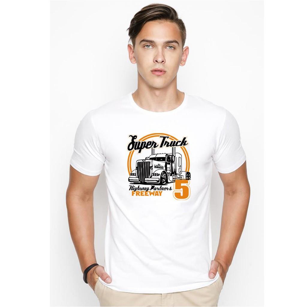 Áo thun nam in hình super truck Hàn Quốc vải dày mịn TEE19S102