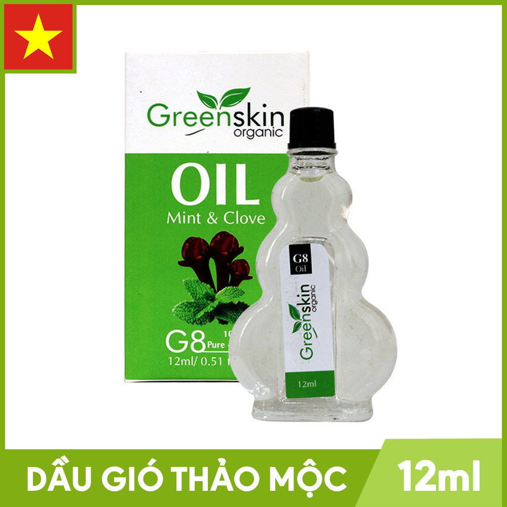 Dầu Gió Thảo Mộc Greenskin Green Herb Oil G8 - Tăng Cường Hệ Miễn Dịch, Hỗ Trợ Trị Ho, Nhứt Đầu, Giảm Căng Thẳng - 12ml - Tom