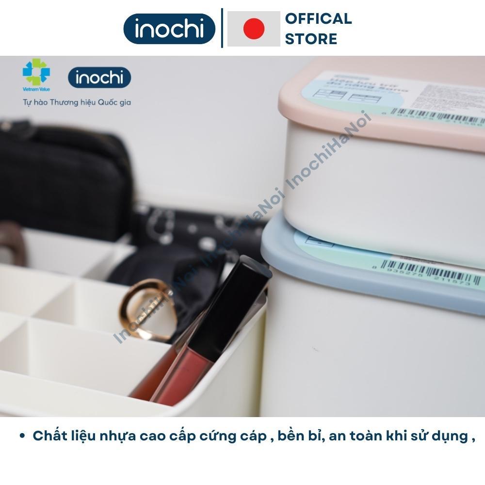 Hộp Đựng Đồ Có Nắp, Hộp Đựng Quần Áo, Mỹ Phẩm Bằng Nhựa Đa Năng Có Tay Cầm Màu Trắng Tiện Dụng Sano Inochi