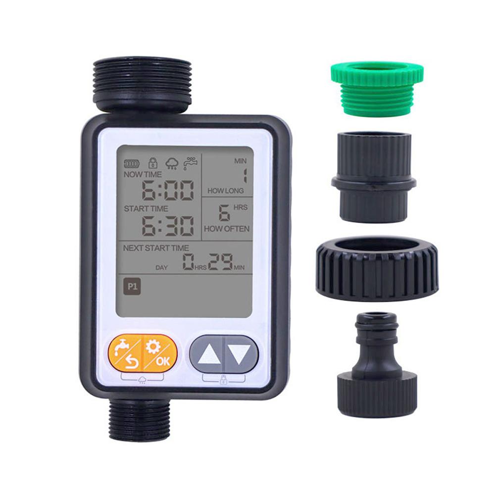 Gardening Irrigation Timer Automatic Watering Device Garden Balcony Rain Sensing Control Intelligent Irrigation System Controller 10 Programs Setting with Safety Lock