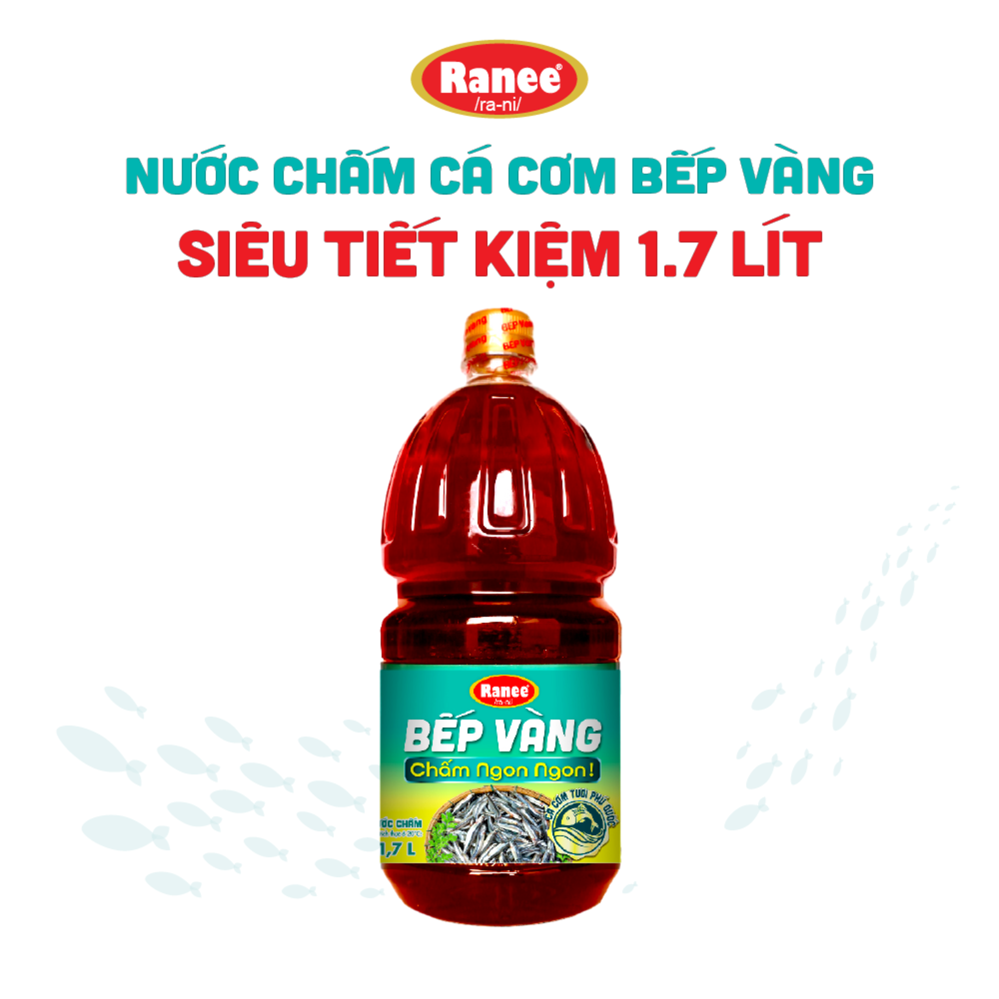 Nước chấm Cá Cơm Bếp Vàng siêu tiết kiệm 1.7 lít