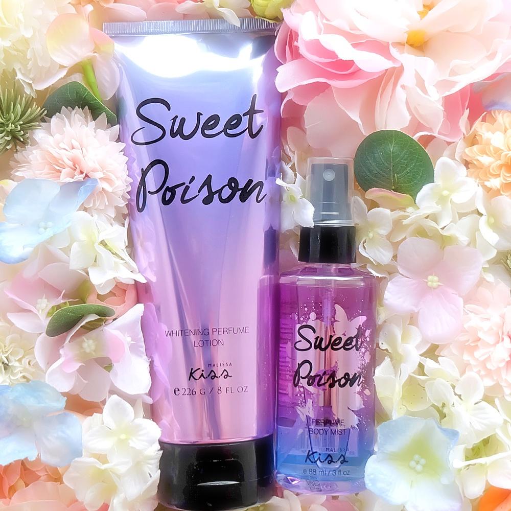 Bộ Đôi Malissa Kiss Body Lotion &amp; Body Mist hương Sweet Poison 226G