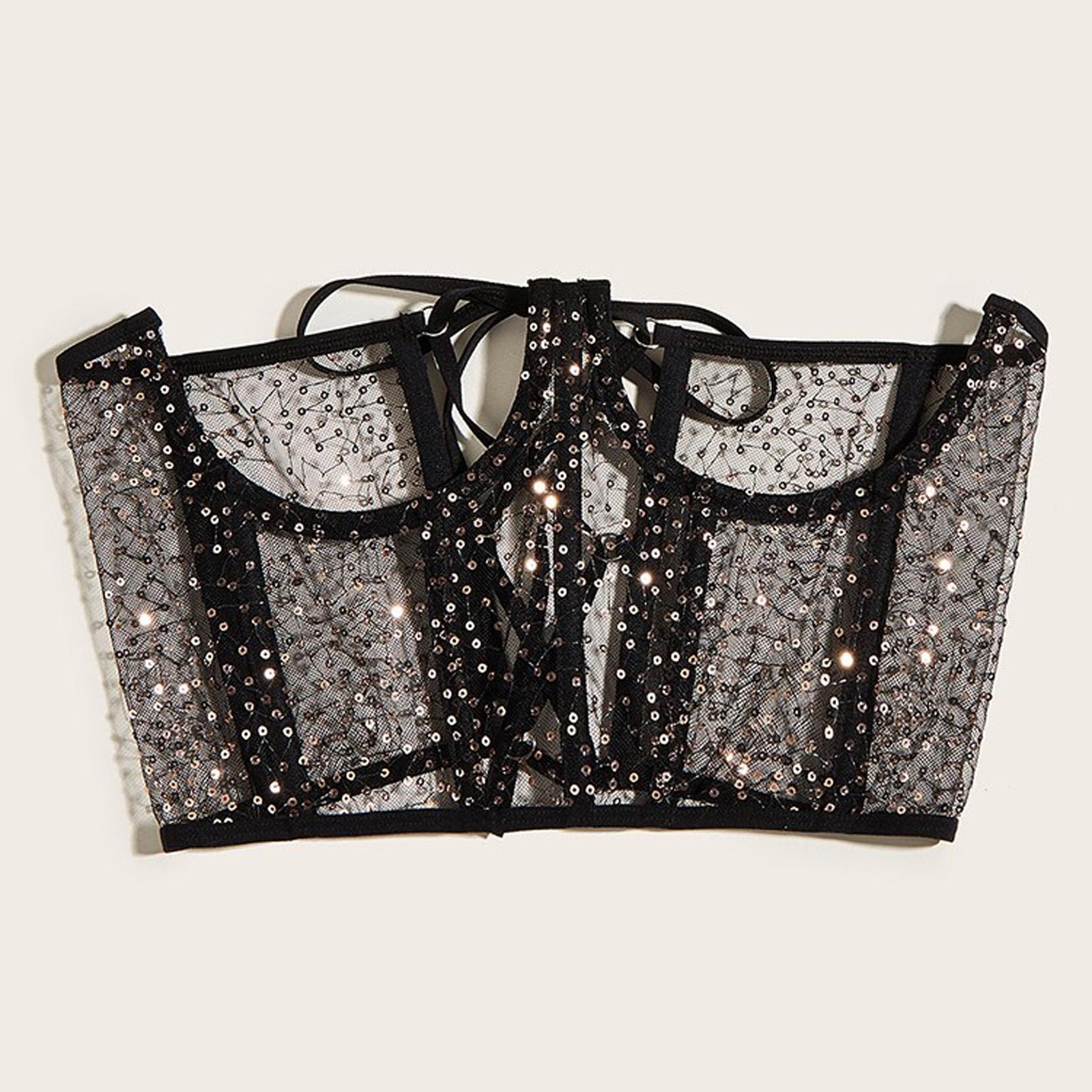 Fashion Women Lace up Corset Waist  Wide Belt for Costume Christmas Black