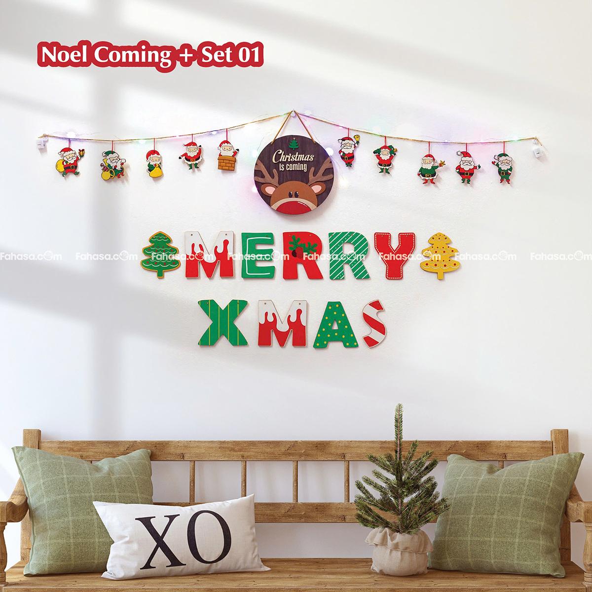 Dây Hình Gỗ Treo Tường Trang Trí Giáng Sinh - Bách Mộc - Christmas Is Coming