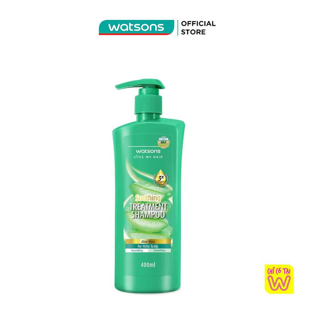 Dầu Gội Watsons Treatment Shampoo Aloe Vera For Itchy Scalp 400ml