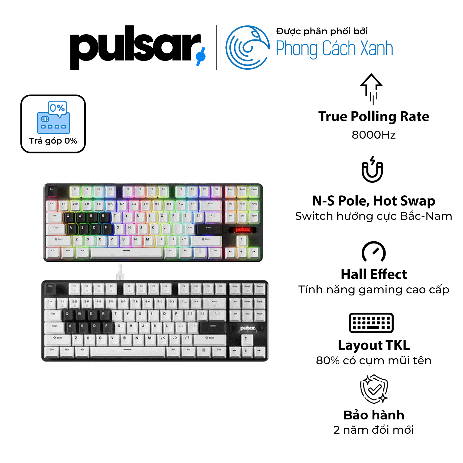Bàn phím HE Pulsar PCMK 2 HE TKL ANSI - Hỗ trợ Rapid Trigger - Hàng Chính Hãng