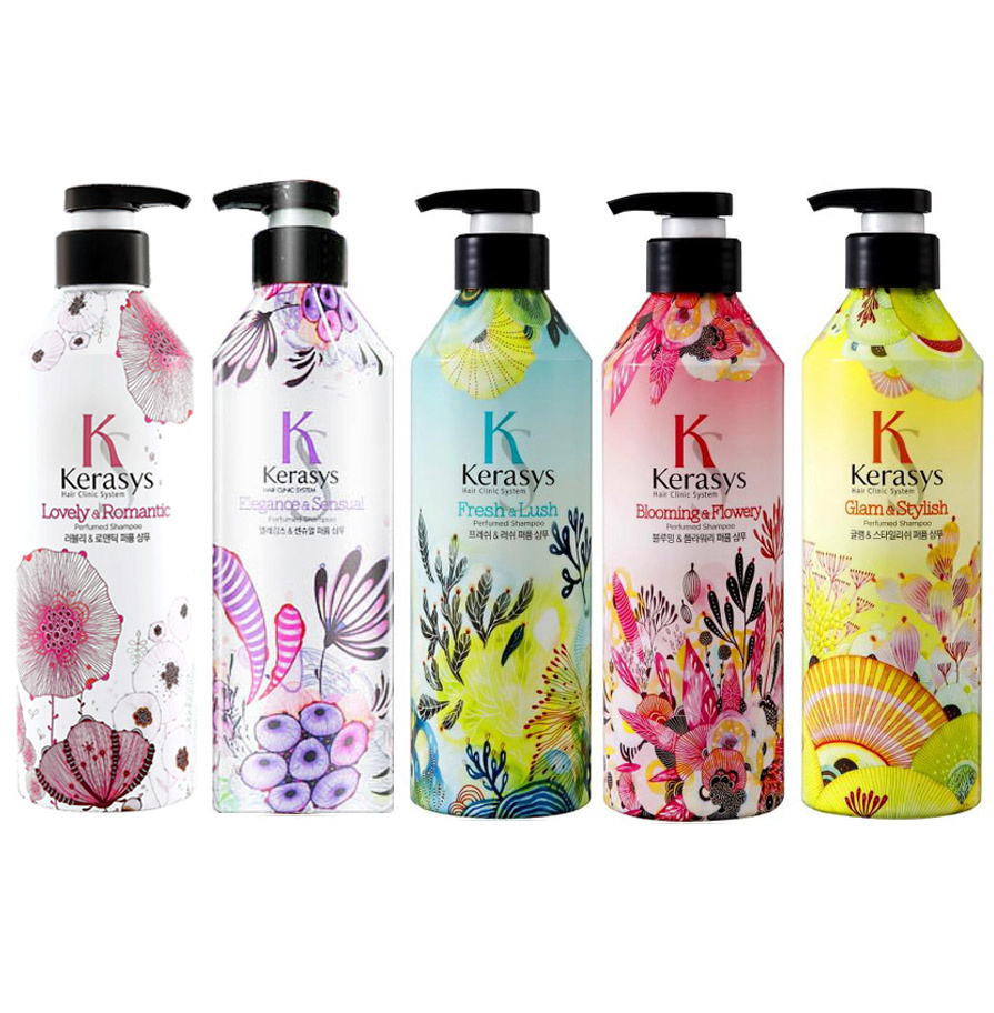 Dầu xả nước hoa Kerasys Lovely & Romantic hương hoa nhài, cúc Hàn Quốc 600ml + Móc khoá