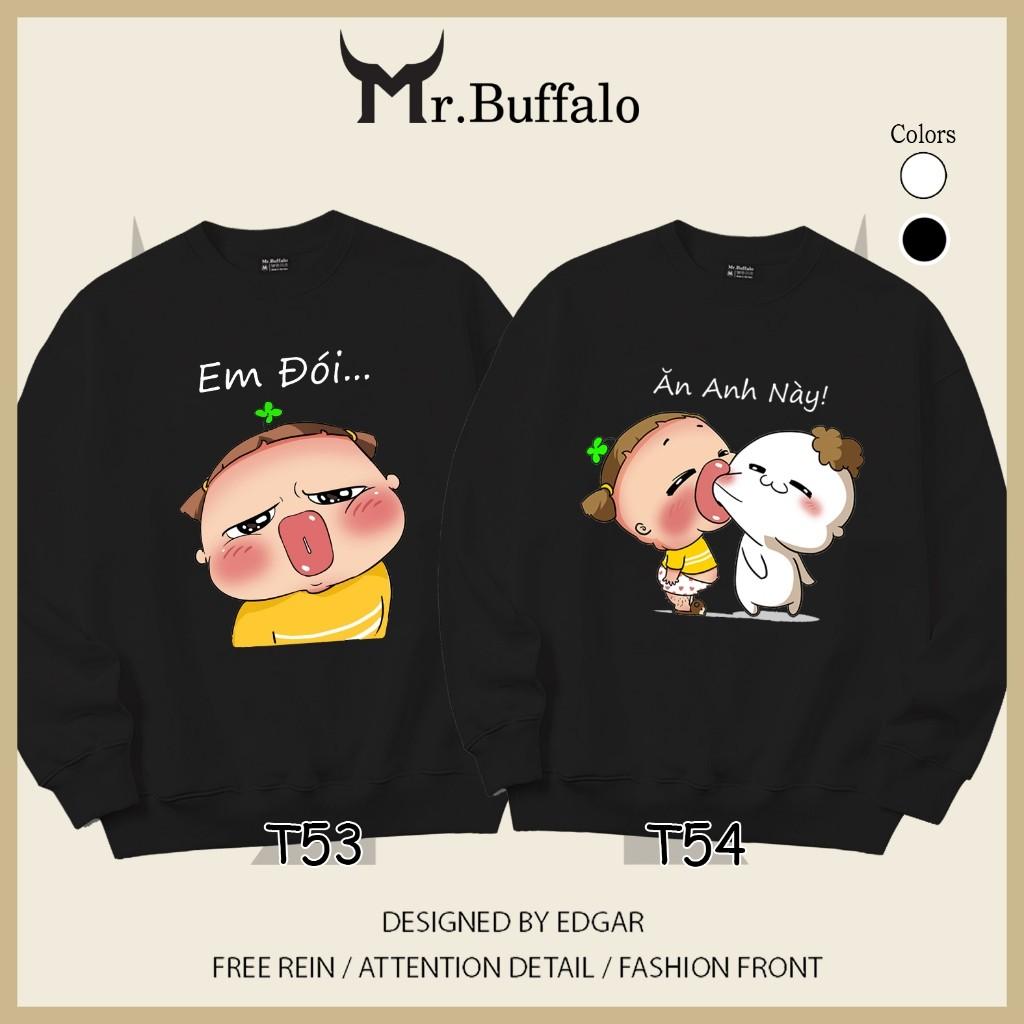 Áo Sweater cặp đôi quỳnh AK em đói, ăn anh này dễ thương