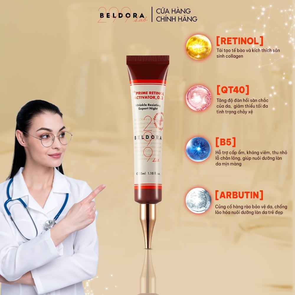 KEM DƯỠNG RETINOL 0.3 XÓA NHĂN, CĂNG BÓNG DA BELDORA 299 PRIME ACTIVATOR 35ML