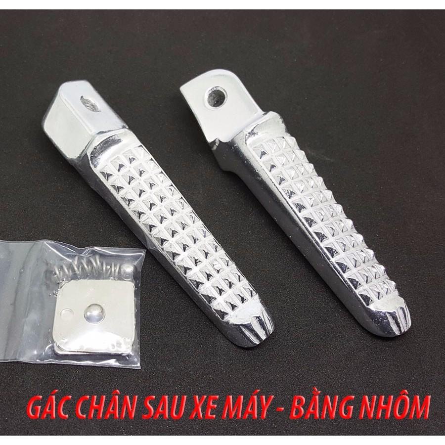 Gác chân sau xe máy trắng nhôm