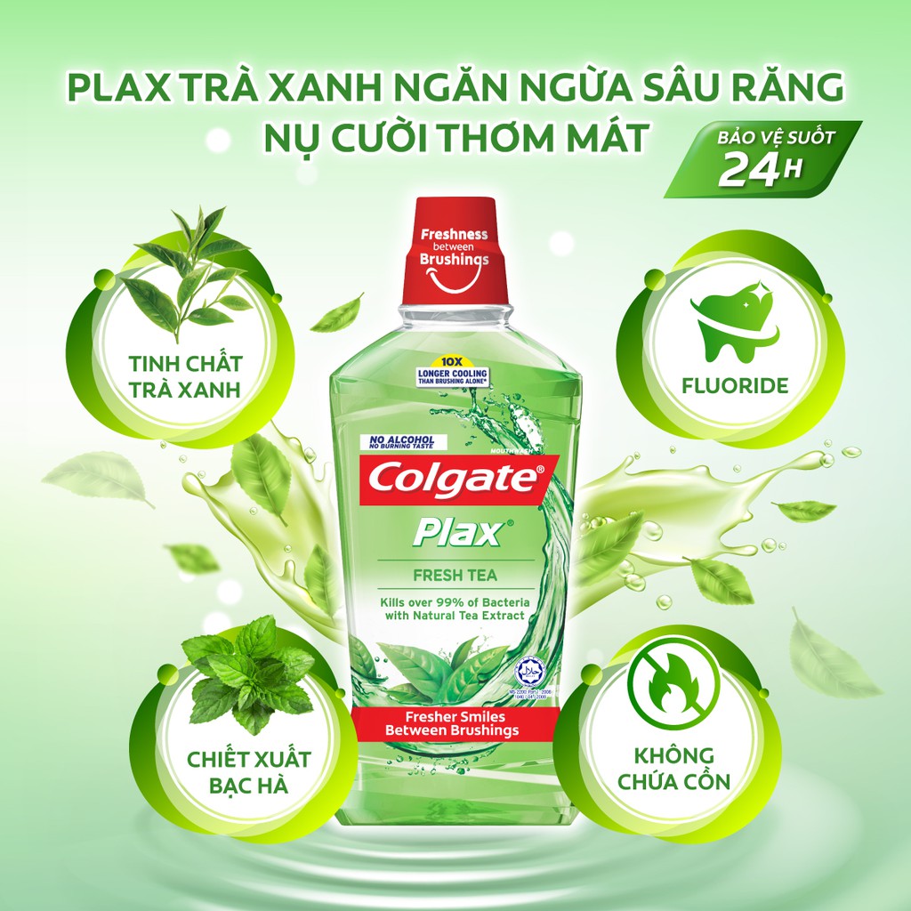 Nước súc miệng Colgate kháng 99% vi khuẩn Plax 500ml/chai